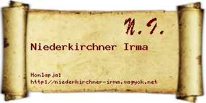 Niederkirchner Irma névjegykártya