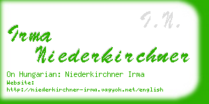 irma niederkirchner business card